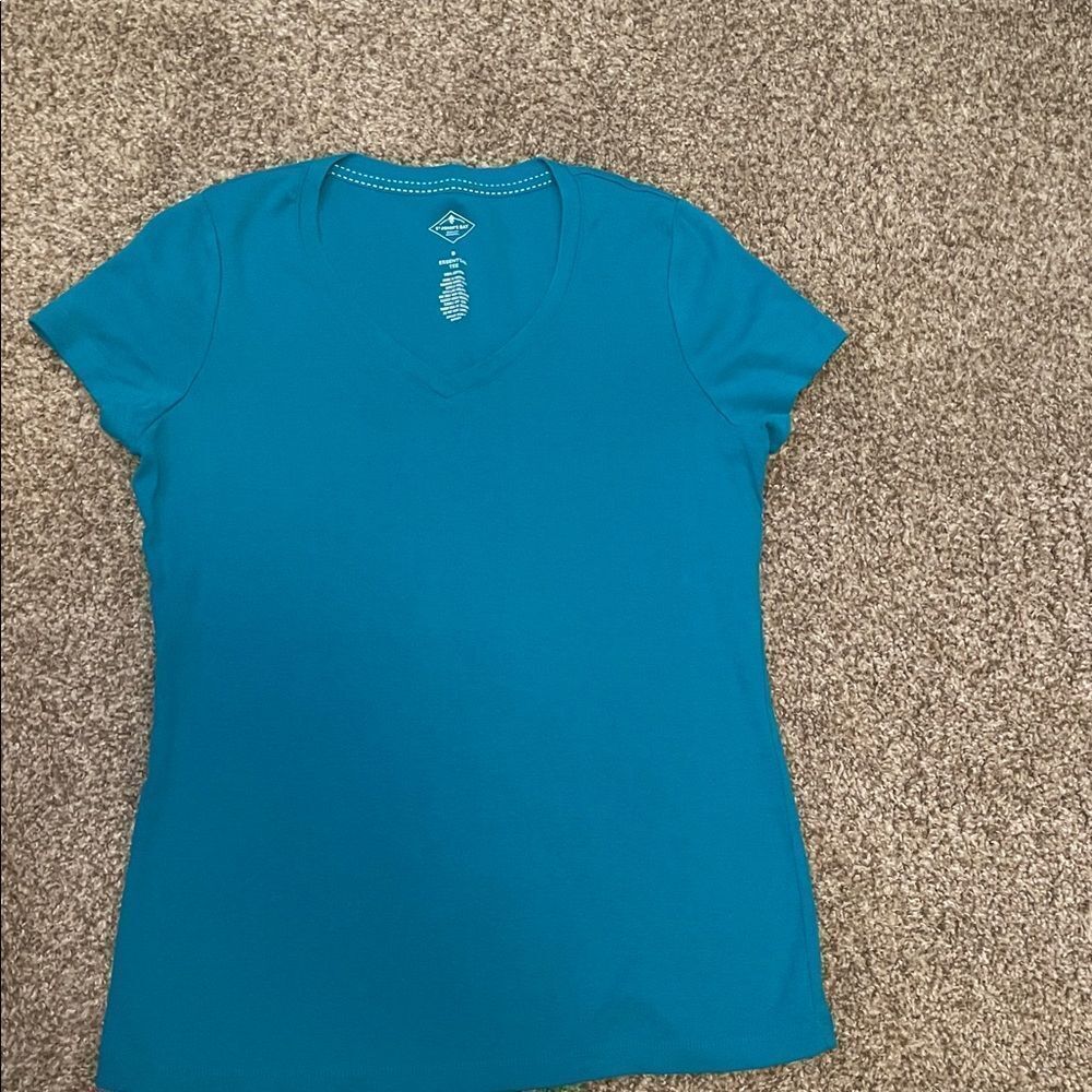 Teal V-Neck Women's Top